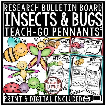 Preview of Bugs and Insects Activities Spring Science Research Template Bulletin Boards