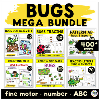 Preview of Bug and Insect Printable Activities Lesson Plan for Preschool No Prep Fun BUNDLE