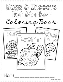 Preview of Bugs and Insects Dot Markers Coloring Pages