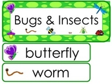 Bugs and Insects Word Wall Weekly Theme Bulletin Board Labels.