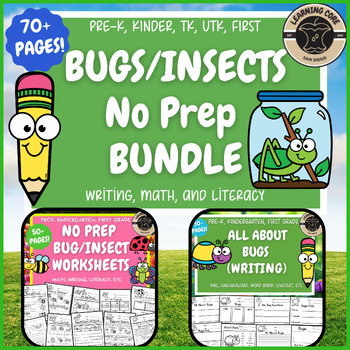 Preview of Bugs and Insects Literacy Math Reading Writing PreK Kindergarten First TK Bugs