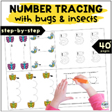 Bugs and Insects Number 1 to 20 Tracing Worksheets Number 