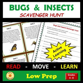 Bugs and Insects Activity Scavenger Hunt with Easel Option by CarolJ ...