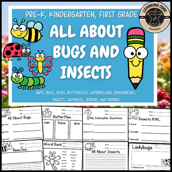 Preview of All About Bugs and Insects Writing Bundle Spring Bugs PreK Kindergarten First TK