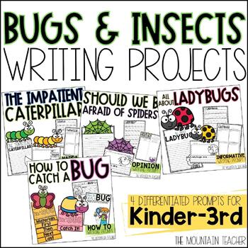 Preview of Bugs and Insects Writing Prompts, Bug Crafts, Activities & Graphic Organizers