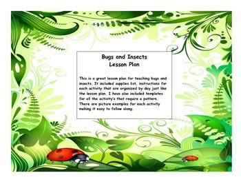 Bugs and Insects lesson plan by Playhouse | Teachers Pay Teachers