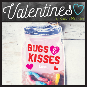 Bugs And Kisses Valentine Pink By Kudzu Monster Tpt