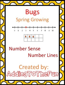 Preview of Number Line Number Sense - Bug and Spring Growing Worksheets