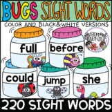 Bugs in a jar 220 Sight Words BUNDLE Clipart