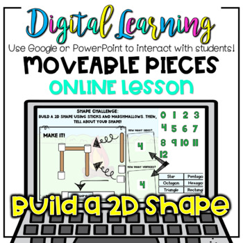 Preview of Build A 2D Shape with Marshmallows ~ONLINE Distance Learning Google Digital +PPT