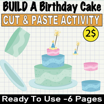 The Child Cuts Out Greeting Card With Birthday Cake Congratulation.  Children's Art Project Craft For Kids. Craft For Children. Stock Photo,  Picture and Royalty Free Image. Image 116473034.