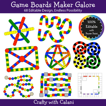 Preview of Build A Board Game Clipart Set - 100% Editable Board Game Makers Clipart Set