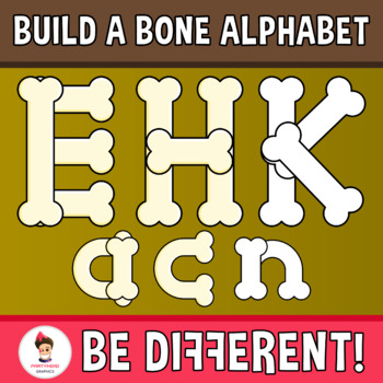 Preview of Build A Bone Alphabet Clipart Uppercase And Lowercase Halloween Letters