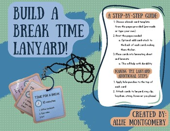 Preview of Build A Break Time Lanyard (Break Time Card Templates/Visuals Aids)