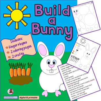 Preview of Build A Bunny & Finger Rhyme With Crafts