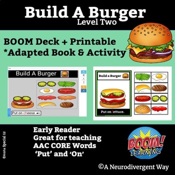 Preview of Build A Burger Level 2 Boom and Printable Adapted Book