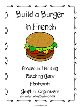 Preview of Build A Burger: Procedural Writing Word Wall French