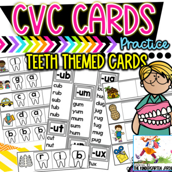 Preview of Build A CVC Word Cards | Dentist Themed | Amanda Emily