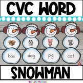 Build A CVC Word Snowman | Winter Literacy Center Activity
