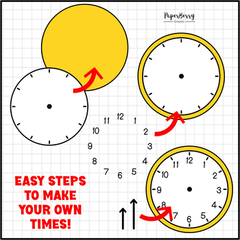 Build A Clock Clipart Set - Telling Time Math Graphics by PaperBerryGraphic