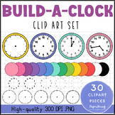 Build A Clock Clipart Set - Telling Time Math Graphics