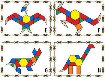 Build-A-Dinosaur: Pattern Block Shapes/Pictures Math Center/Activities