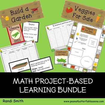 Preview of Build A Garden and Veggies For Sale Math Activities and Game Bundle