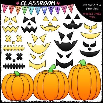 Halloween Cute Jack O Lanterns Clip Art Set