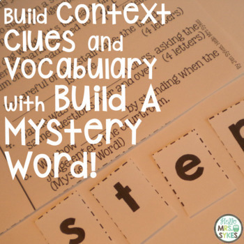 Preview of Build A Mystery Word Interactive Word Work Context Clues Vocabulary The Bundle