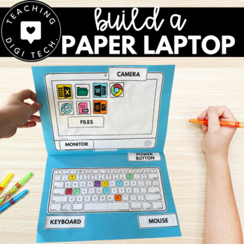 Preview of Build A Paper Laptop | Make A Paper Computer | Unplugged Computer Activity