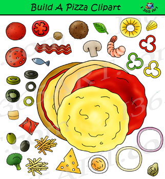 Preview of Build A Pizza Clip Art Bundle Pack
