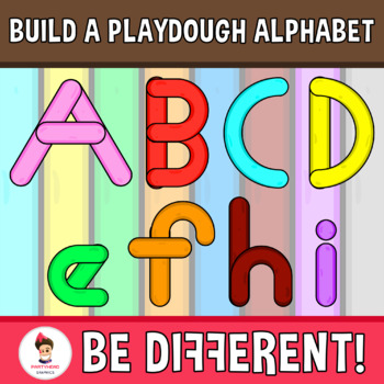 Preview of Build A Playdough Alphabet Clipart Upper And Lower Case Letters