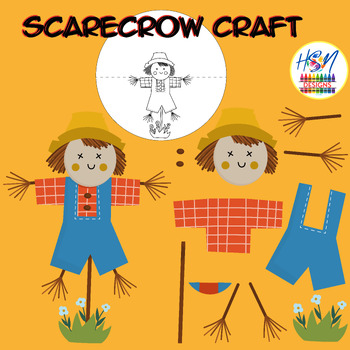 Preview of Build A Rocking Scarecrows/ Fall Activities/ Scarecrow Crafts: Color, Cut & glue