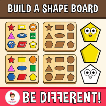 Preview of Build A Shape Board Clipart Geometry 2D Emotions Math