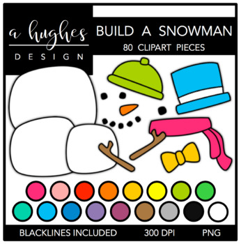 Build A Snowman Clipart [Ashley Hughes Design] by Ashley Hughes Design