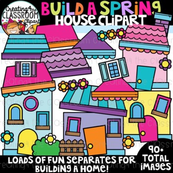 Preview of Build A- Spring House Clipart {Build a House Clipart}