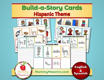Preview of Build-A-Story Cards & Roll-A-Story Game - Hispanic Theme
