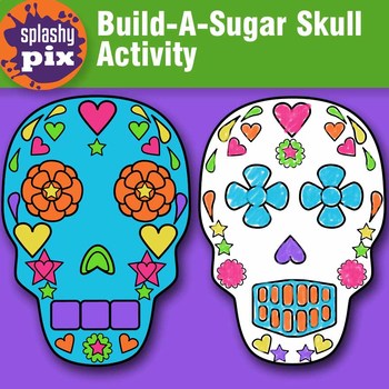 Design Your Own Sugar Skull Color, Cut & Paste Activity