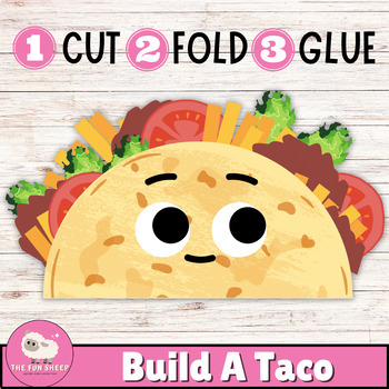 Preview of Build A Taco Cinco De Mayo Paper Craft | Taco Card Cut and Paste Activity