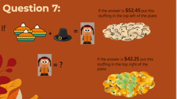 Preview of Build A Thanksgiving Plate Equations