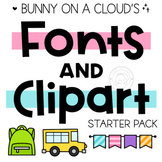 Build A TpT Store | Fonts and Clipart Starter Pack by Bunny On A Cloud