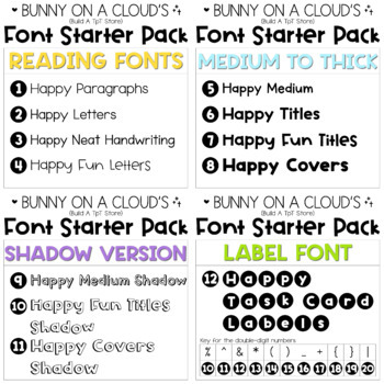 Fonts and Clipart Starter Pack by Bunny On A Cloud by Bunny On A Cloud