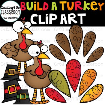 Preview of Build-A-Turkey Clip Art {Turkey Clip Art}