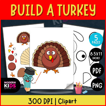 Preview of Build A Turkey Clipart for Kids