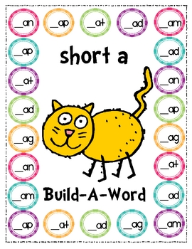 build a word short vowel game by made for 1st grade tpt