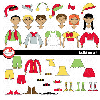 Preview of Build An Elf Christmas Clipart by Poppydreamz
