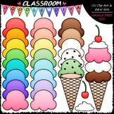 Build An Ice Cream Cone Clip Art & B&W Set