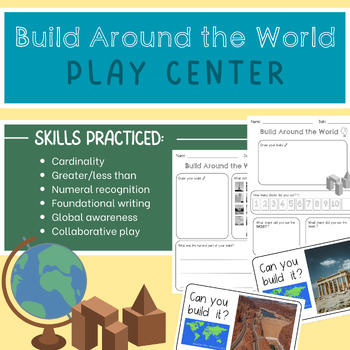 Preview of Build Around the World - Block Center (Math and Writing Integration)