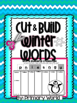 Preview of Word Building Winter Words Build & Cut