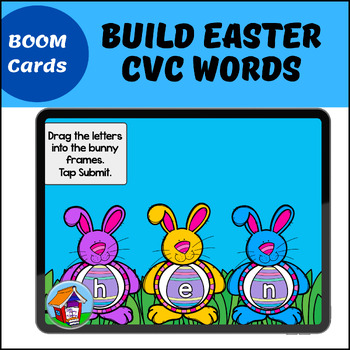 Preview of Build Easter CVC Words BOOM™ Cards